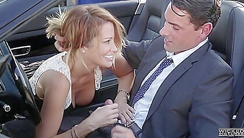 Jessica Drake Fucks Horny Businessman In The Car