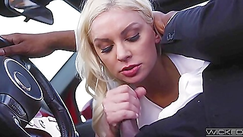 Kenzie Taylor Blonde Sucking Black Dick In The Car